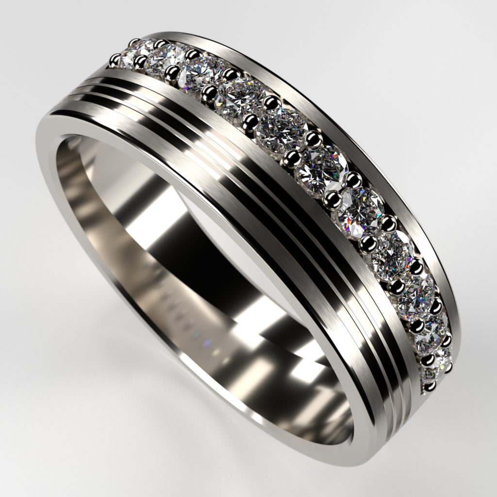 Wedding band with white background.